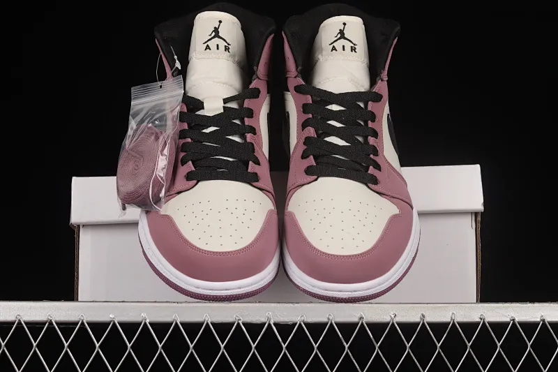 All categories Air Jordan Jordan series basketball shoes Air Jordan 1 Mid Air Jordan 1 Mid "Berry" AJ1 Joe 1 black rose red China basketball shoes DC7267-500